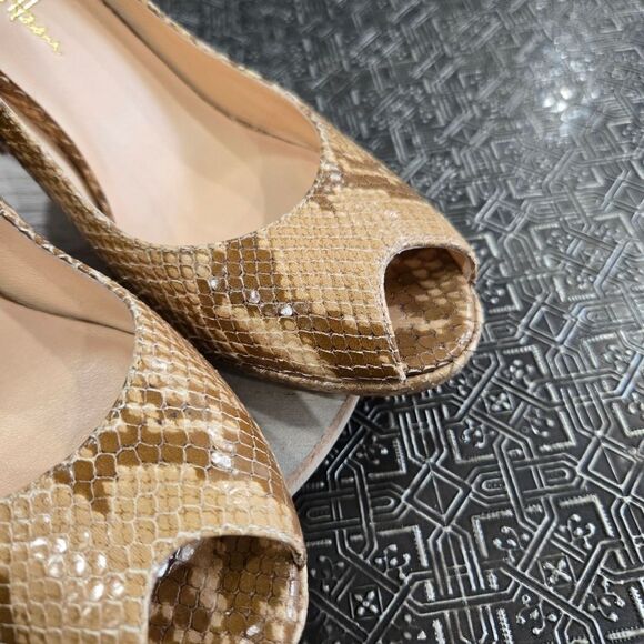 🐢 Cole Haan Carma Air Croc Embossed Pumps Size 9.5  3.25" heel - Picture 4 of 14